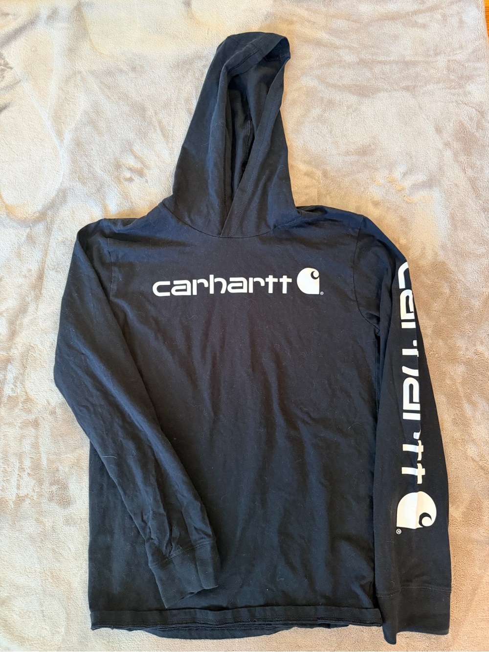 Carhartt Black Pullover Hoodie with White Logo